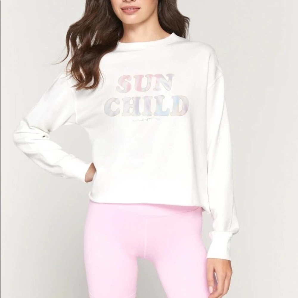 Spiritual Gangster Sun Child Mazzy Pullover Cropped Sweatshirt SZ M Lounge Comfy